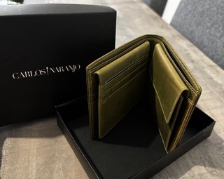 Cartera Piel Carlos Naranjo Verde - Nueva