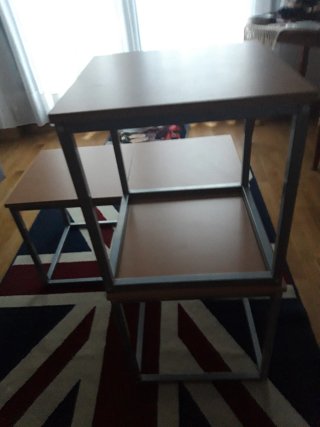 Mesa de centro modular madera y metal