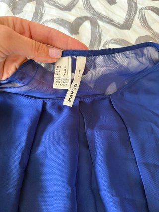 Conjunto Blusa Azul y Pantalón Negro
