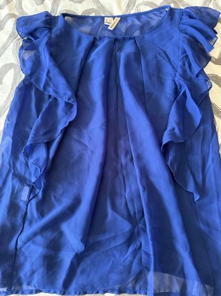 Conjunto Blusa Azul y Pantalón Negro