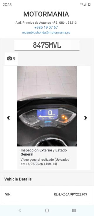 Honda PCX 125cc Negro Mate Scooter.