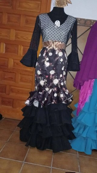 Traje Flamenca Blanco Volantes Talla Única