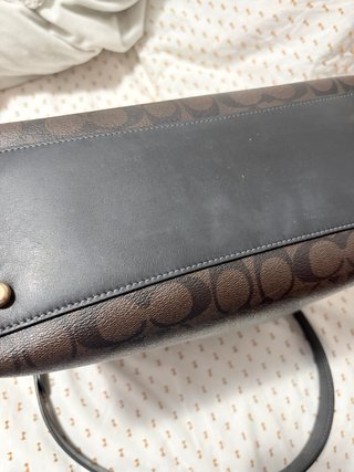 Bolso Hombro Coach Hanna Lona Marrón/Negro