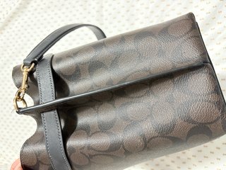 Bolso Hombro Coach Hanna Lona Marrón/Negro