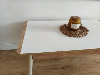 Mesa de centro madera blanca y marrón