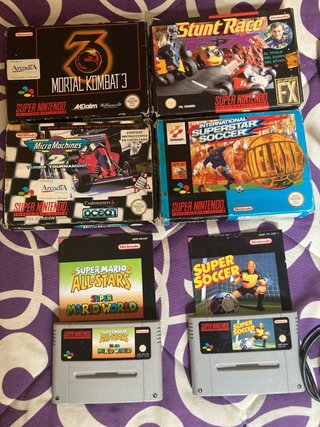 Pack Super Nintendo con juegos y adaptador GameBoy