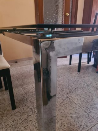 Mesa comedor cristal extensible