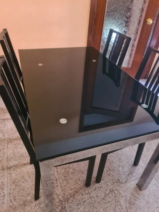 Mesa comedor cristal extensible