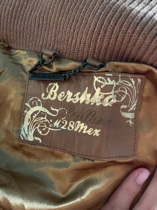 Chaqueta Cuero Marrón Vintage Bershka Talla M