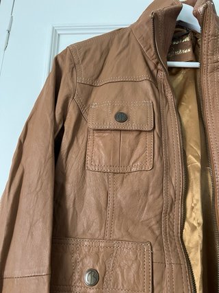 Chaqueta Cuero Marrón Vintage Bershka Talla M