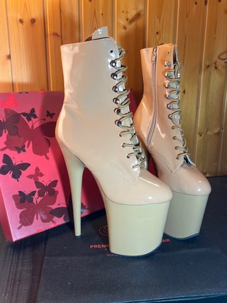 Botines Pole Dance Beige Cafe Talla 38