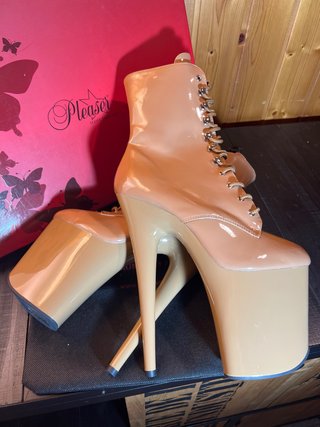 Botines Pole Dance Beige Cafe Talla 38
