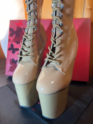Botines Pole Dance Beige Cafe Talla 38