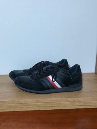 Zapatillas Tommy Hilfiger Cuero Runner Negro