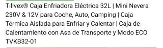 Nevera Portátil 32L 12V/220V Frío/Calor