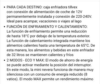 Nevera Portátil 32L 12V/220V Frío/Calor