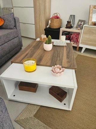 Mesa centro salón madera y metal