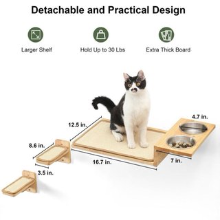 S* Estante pared gatos con comederos