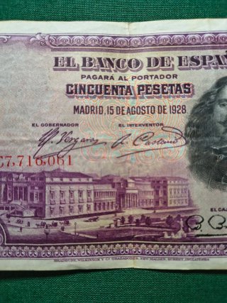 Billete 50 Pesetas 1928 Banco de España