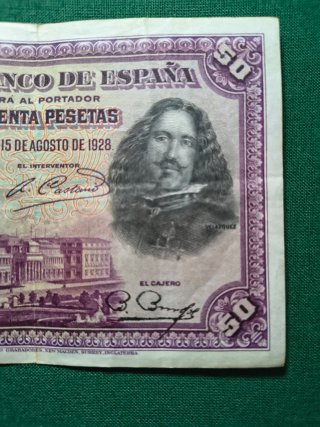 Billete 50 Pesetas 1928 Banco de España