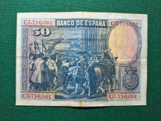 Billete 50 Pesetas 1928 Banco de España