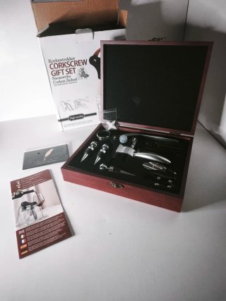 Juego Sacacorchos Lujo Madera y Metal
