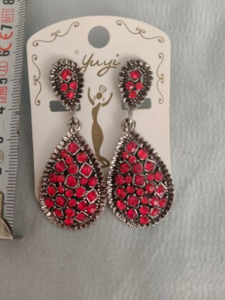 Pendientes flamenca Yuyi rojos y plateados