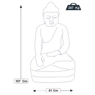 Buda grande 107 cm piedra decoración exterior zen