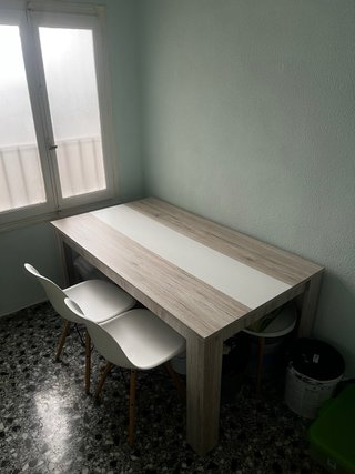 Mesa Comedor/Salón Madera y Blanca