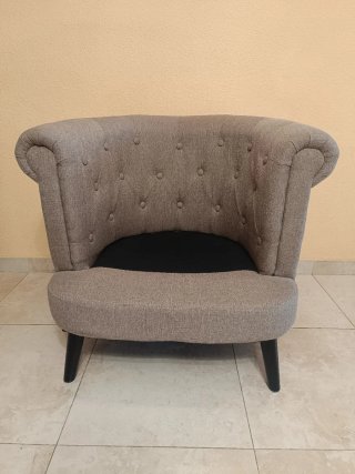 Sillón Chester Gato Preto Beige/Gris