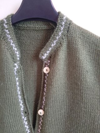 Gilet lana vintage anni '90 verde bianco size m