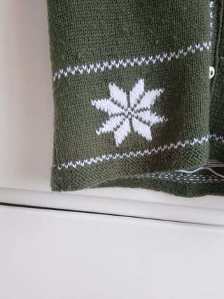Gilet lana vintage anni '90 verde bianco size m