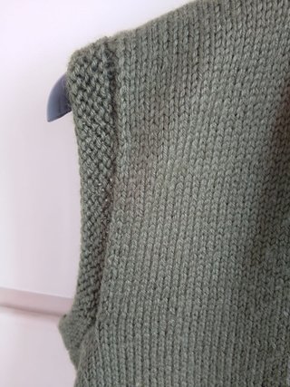 Gilet lana vintage anni '90 verde bianco size m