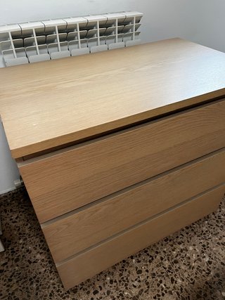 Cómoda Ikea Malm 3 cajones roble