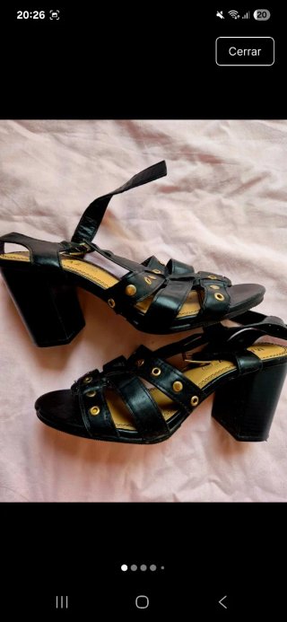 Sandalias tacón negras talla 38