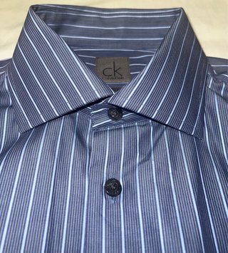 Camisa Calvin Klein Slim Fit Rayas Azul Talla M