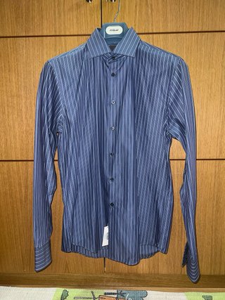Camisa Calvin Klein Slim Fit Rayas Azul Talla M