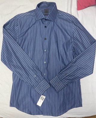 Camisa Calvin Klein Slim Fit Rayas Azul Talla M