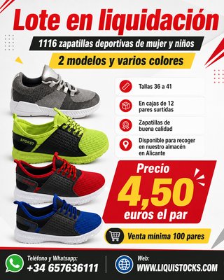 Lote 1116 zapatillas deportivas mujer y niños
