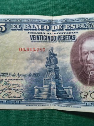 Billete 25 pesetas 1928 El Banco de España