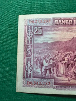 Billete 25 pesetas 1928 El Banco de España