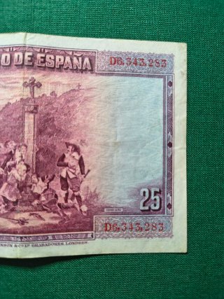 Billete 25 pesetas 1928 El Banco de España
