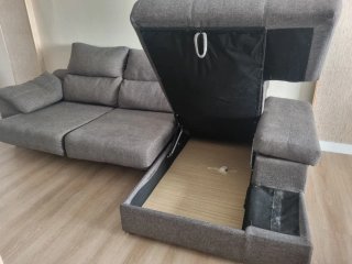 Sofá Chaiselongue 4 Plazas Gris