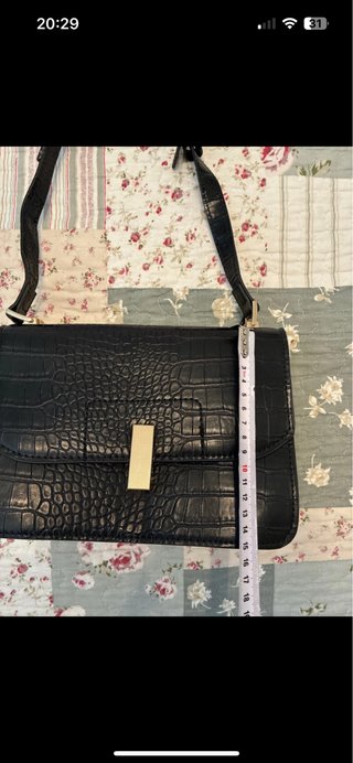 Bolso de hombro negro efecto piel cocodrilo,nuevo