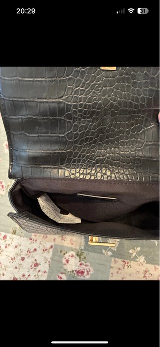 Bolso de hombro negro efecto piel cocodrilo,nuevo