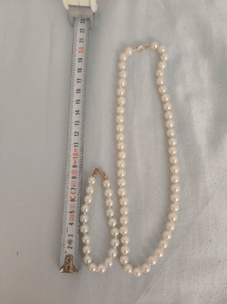 Collar y Pulsera Perlas blancas