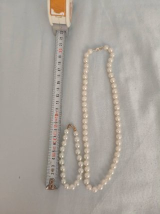 Collar y Pulsera Perlas blancas