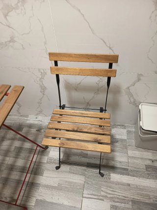 Mesa y 2 Sillas Plegables Pino