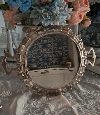 Vassoio tondo vintage MAM silverplated A1000