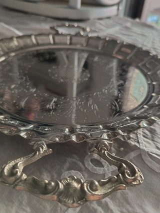 Vassoio tondo vintage MAM silverplated A1000